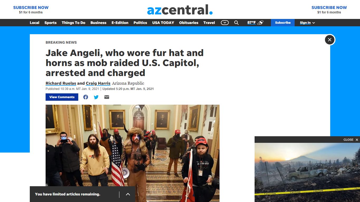 Jake Angeli, with fur hat and horns, arrested in raid of U.S. Capitol